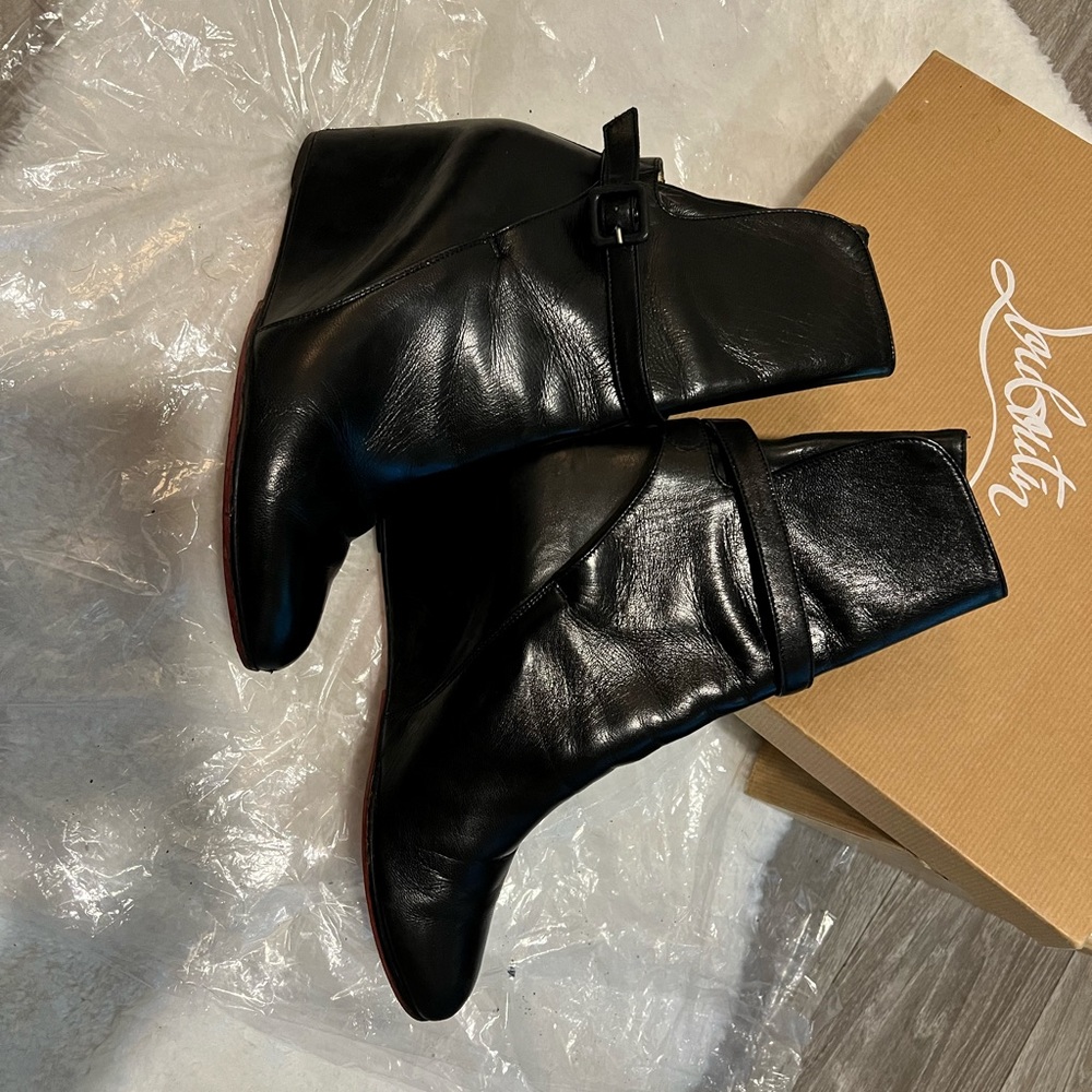 Louboutin ankle wedge boots